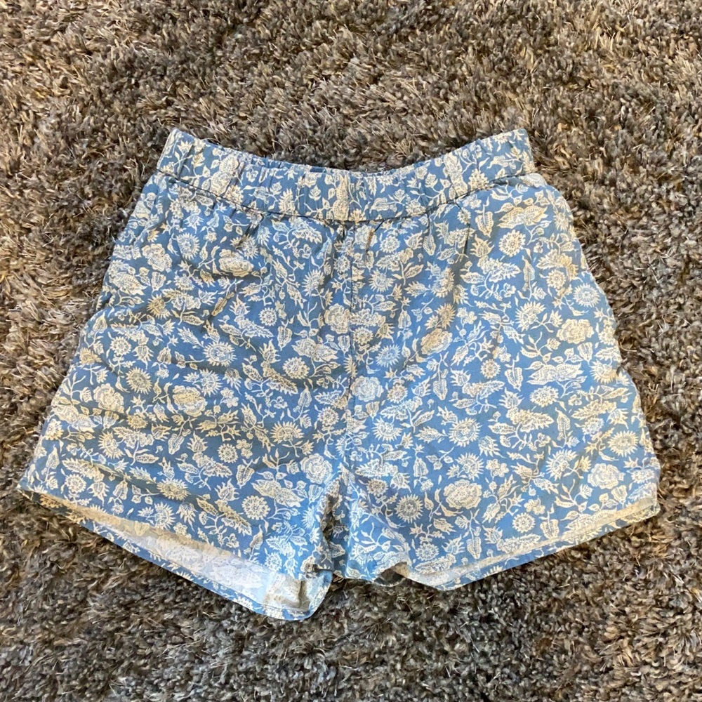 Blue+White Floral Shorts